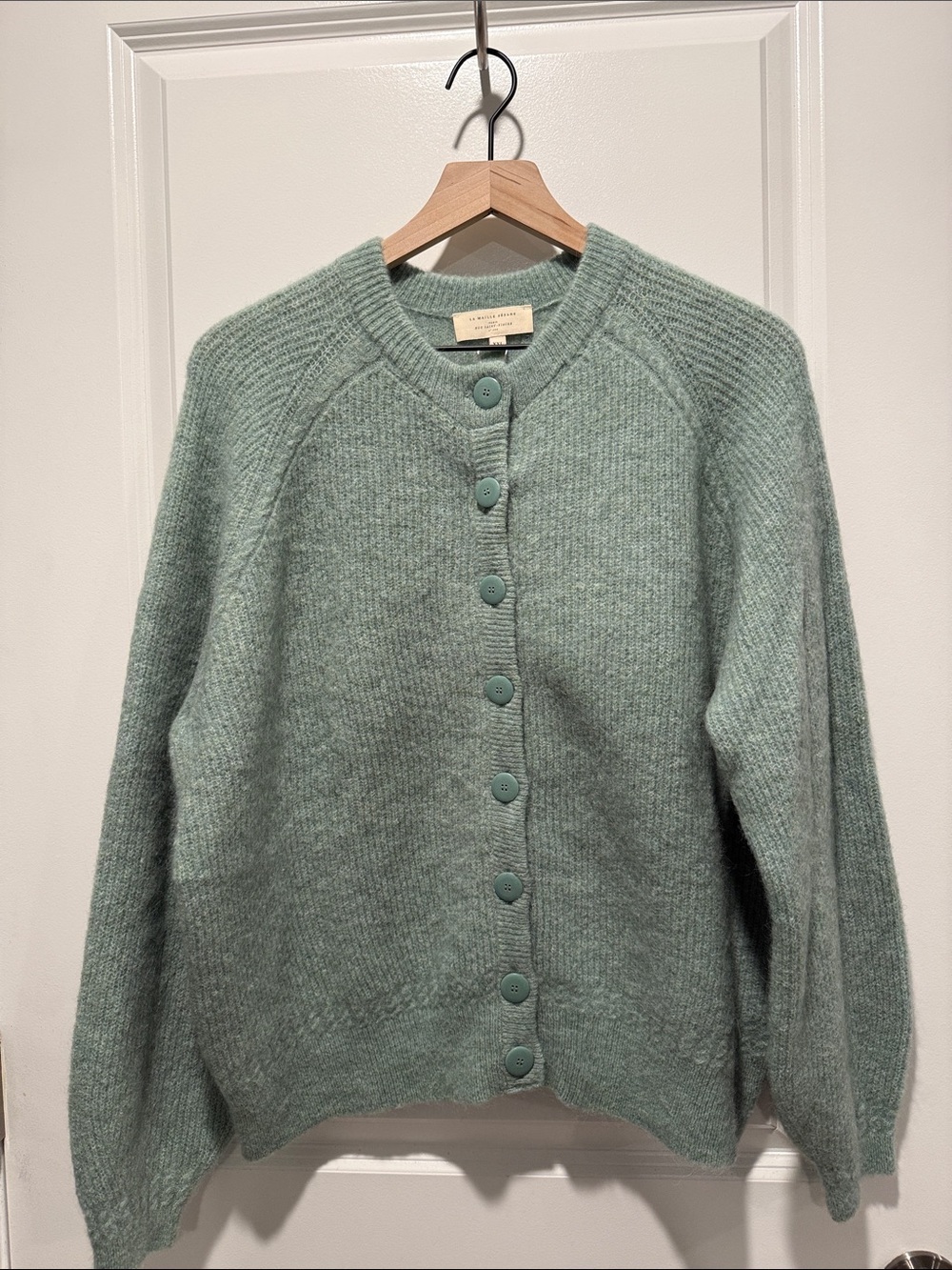 Sezane Othello Cardigan Green-grey - Size XXL